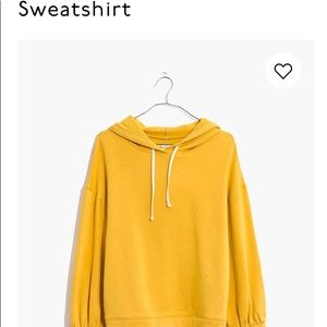 Madewell Bubble-Sleeve Hoodie Sweatshirt